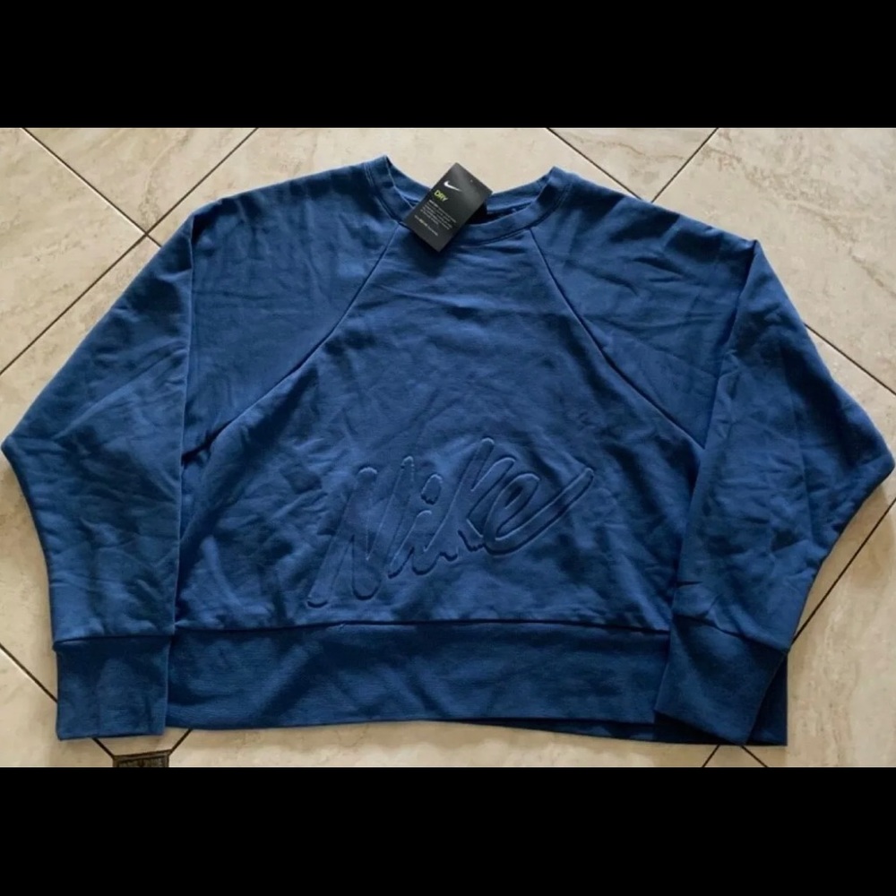 New w nike Sri-fit fleece loose fit crew sweatshirt- size XL CD4308-469